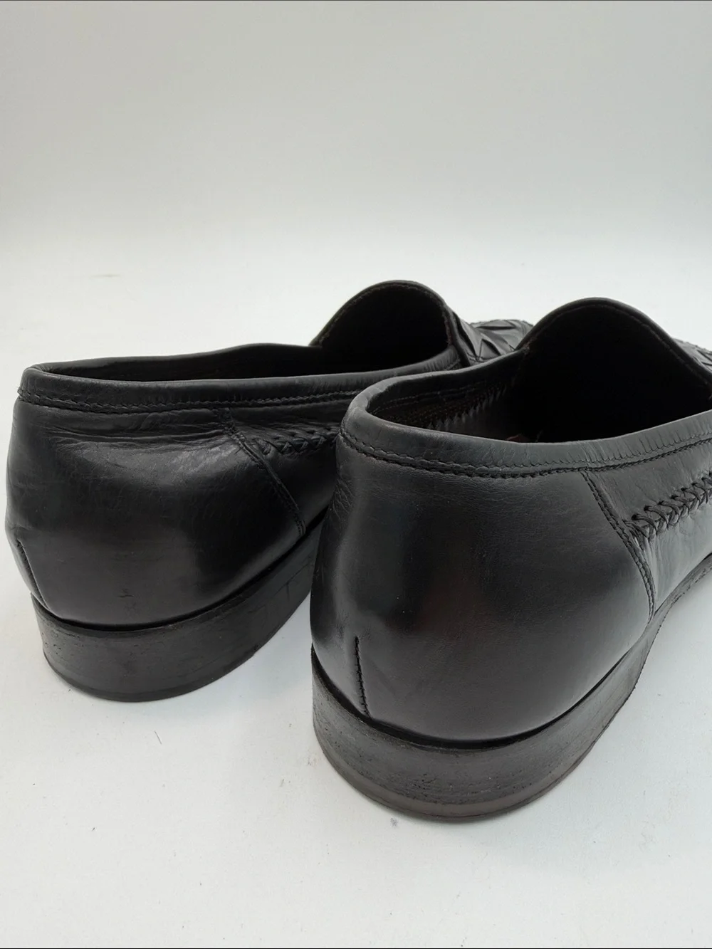 BRAGANO COLE HAAN sz10.5 Woven Italian Leather Slip-On Loafers Made in Italy